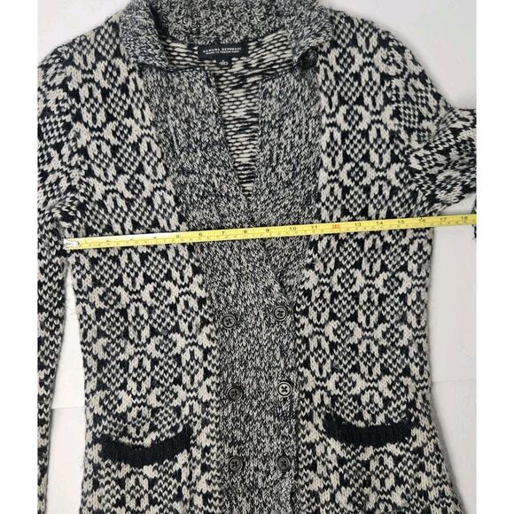 Banana Republic Navy & White Fair Isle Alpaca Blend Cardigan Sweater Size Small - Picture 9 of 10